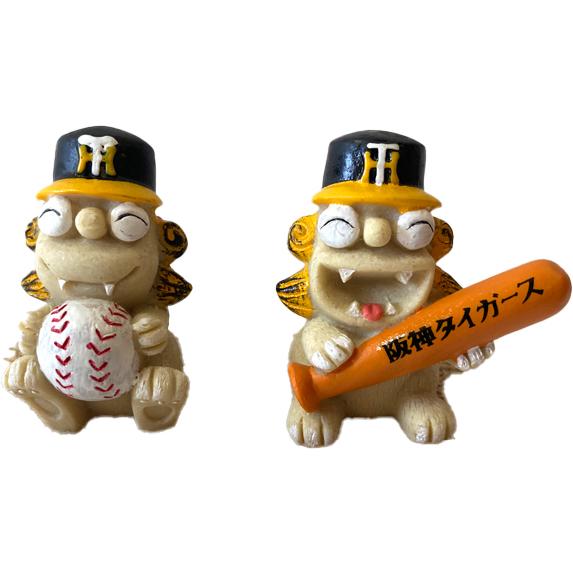 シーサー置物 阪神タイガース大笑いシーサー バッドandボール