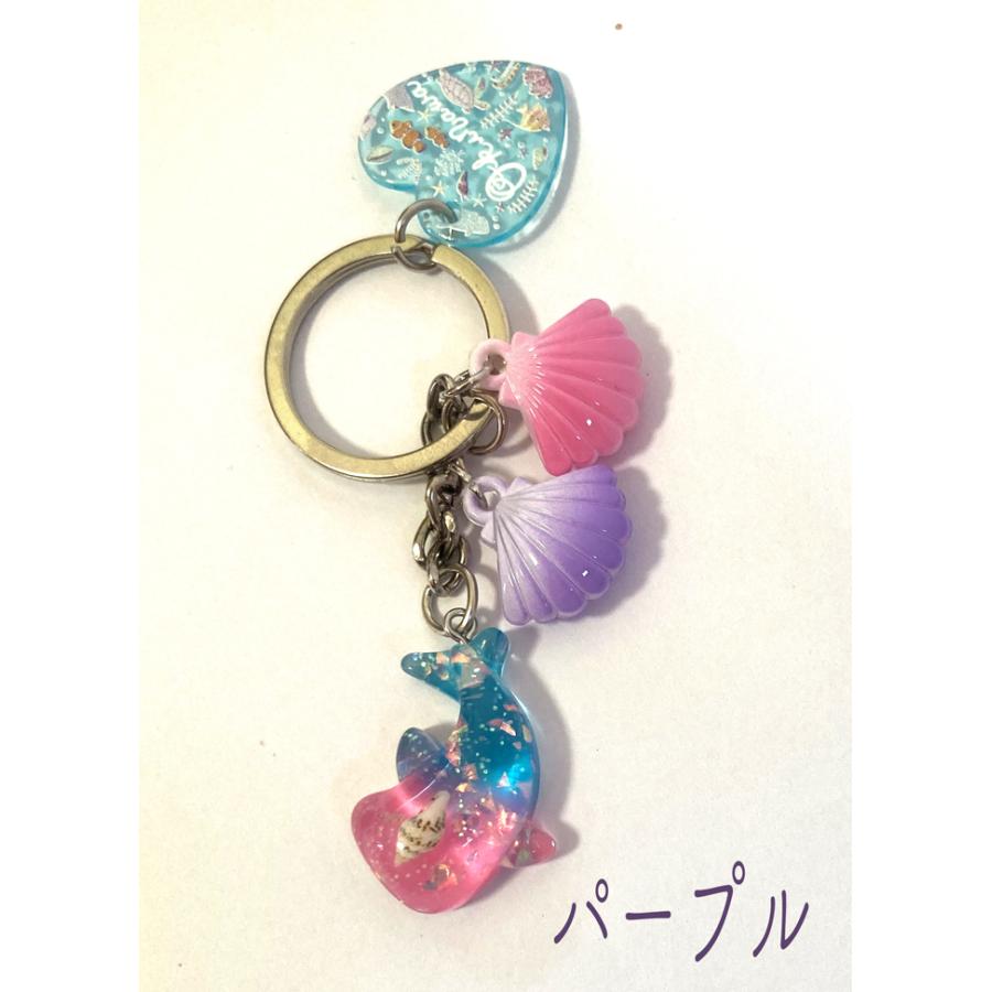 キーホルダー ジンベエ 樹脂 貝殻 沖縄限定 : okinawa マリンブルー