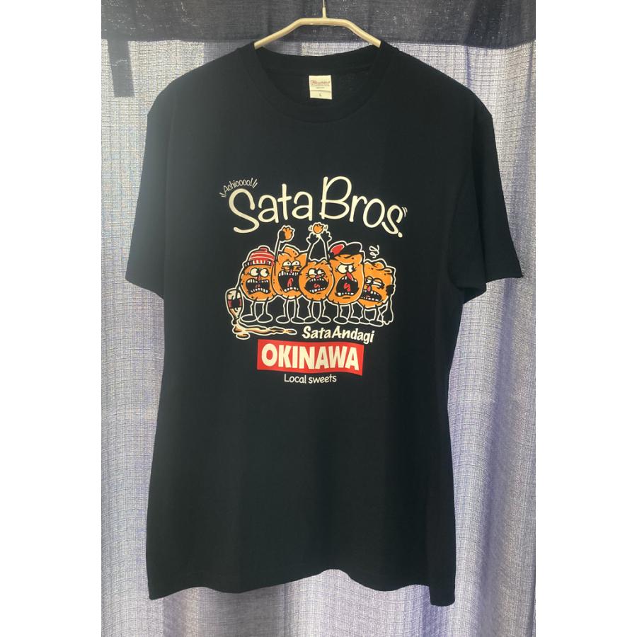 沖縄Tシャツ sata bros サーターアンダーギーtシャツ 紺 : okinawa