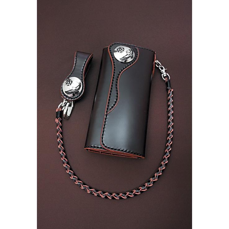 帯電防止処理加工 コードバンウォレット Fタイプ セット黒 バイカーズ