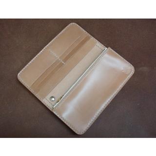 コードバンウォレット Aタイプ ピンキングカットきなり　バイカーズウォレット ライダースウォレット 長財布 本革 メンズ 手縫い ハンドメイド 日本製の画像