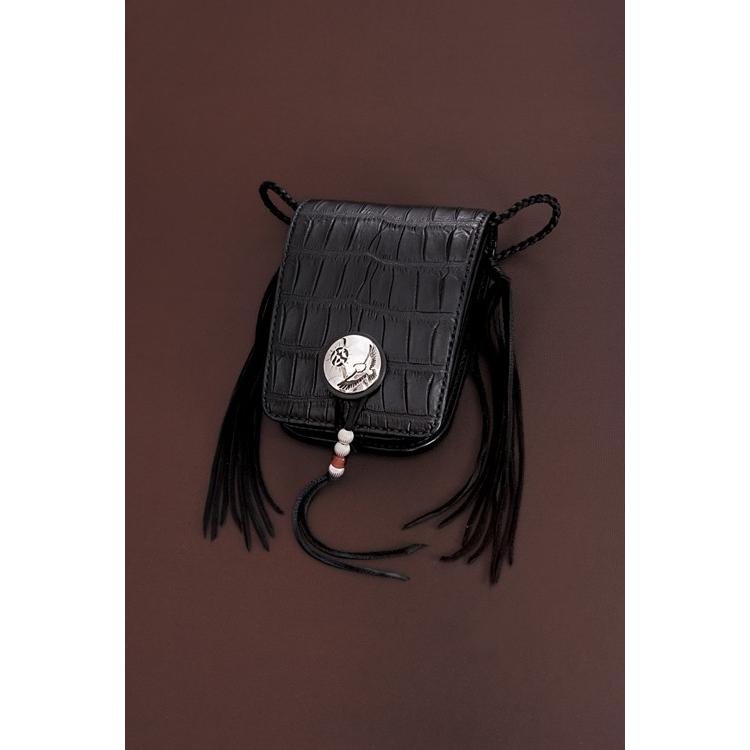 ビーズ屋公ちゃん クロコダイル レザー ヒップバッグ メディスンバッグ  