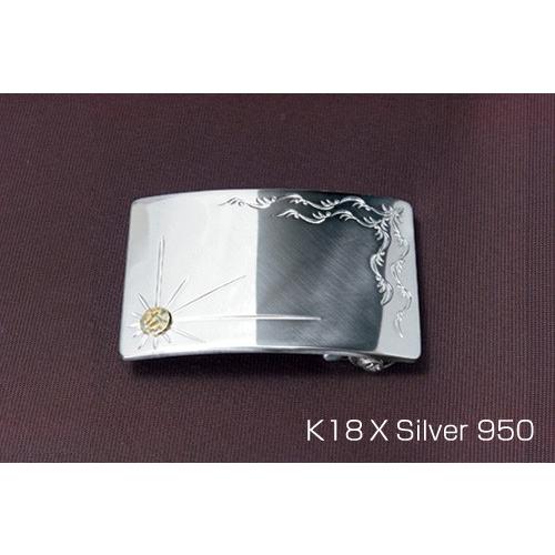 シルバーバックル 単品ゴールドトレードマークタイプ 40mm巾 革ベルト