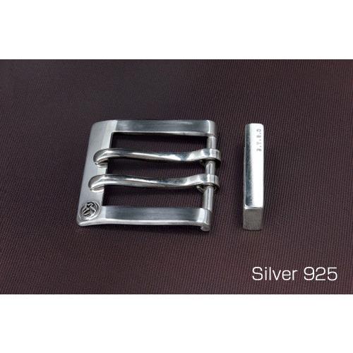 シルバーバックル 単品ダブルタイプ 40mm巾 革ベルト シルバー925 