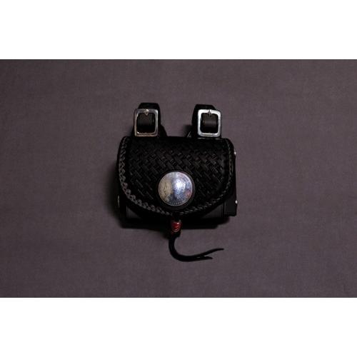 ETCケース バスケットタイプ 黒 レザーポーチ レザーケース メディスン