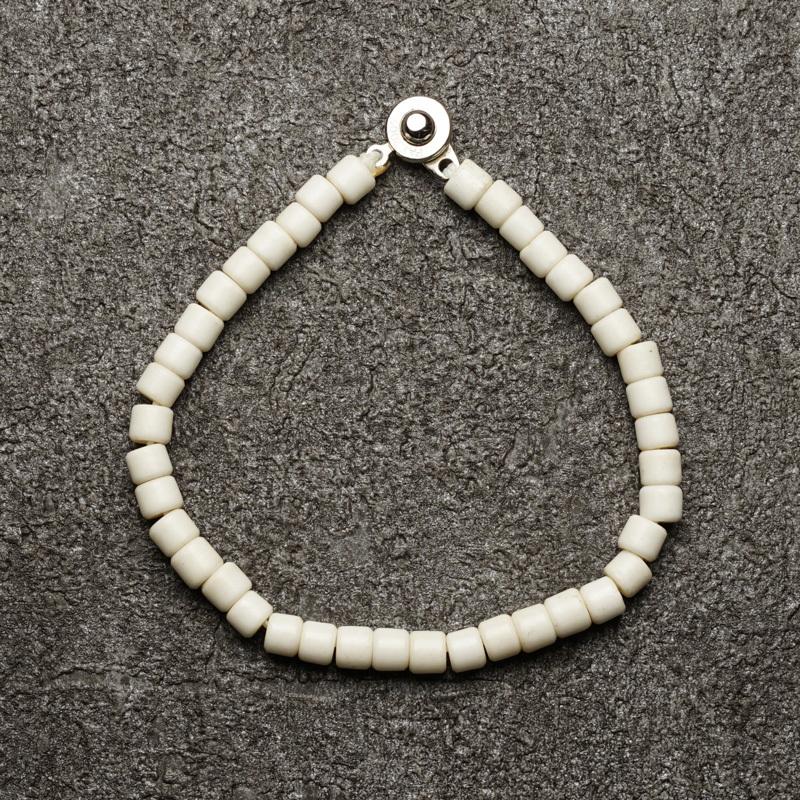 アンティークビーズ ブレスレット 白中玉 ヴィンテージビーズ 民族