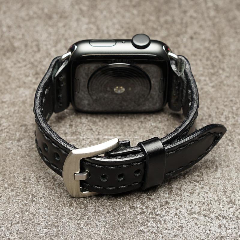 アップルウォッチ 44㍉対応カバー・牛革ベルト Apple Watch用レザーベルト コードバン アップルウォッチ バンド