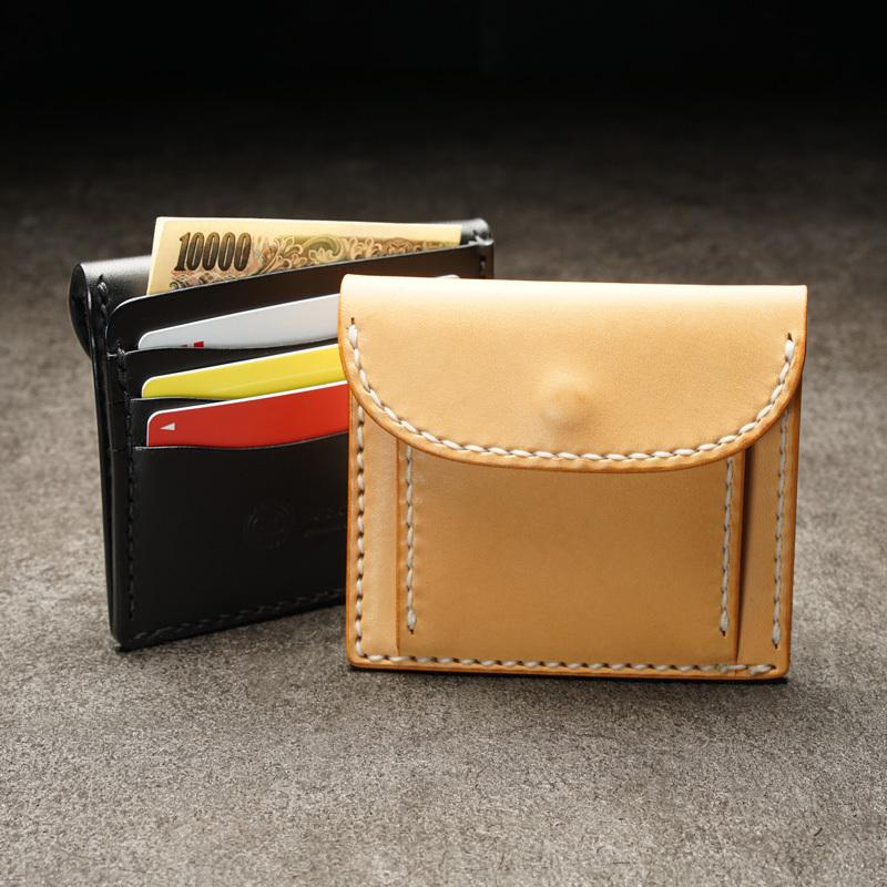 ミニマムウォレット ナチュラルレザー ミニ財布 手縫い FTウォレット ミニ財布 ミニウォレット コンパクトウォレット ミニマム