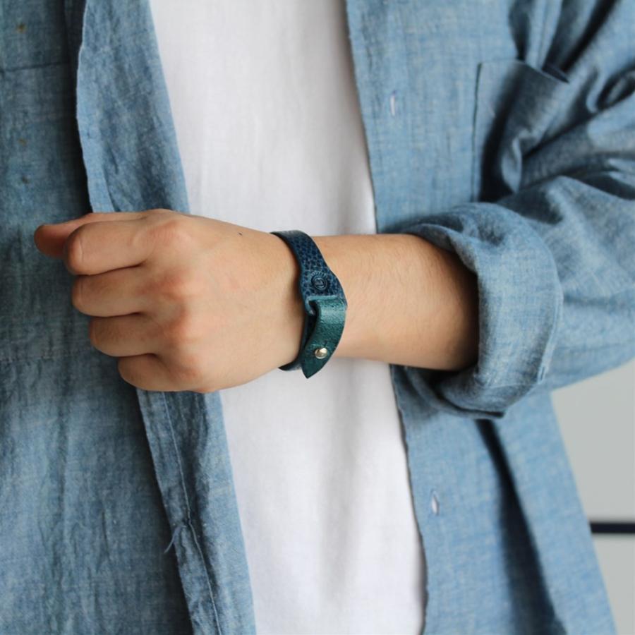 G レザーブレス レザーブレスレット レザーバングル 革ブレスレット 裾