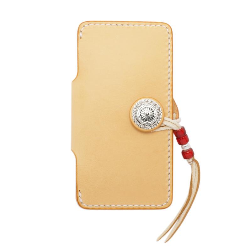 手帳型 iPhone 17e用レザーケース Eタイプ　アイホン アイフォン 本革 サドルレザー イタリアンレザー シボ加工 メンズ 手縫い 日本製 | Apple | 04