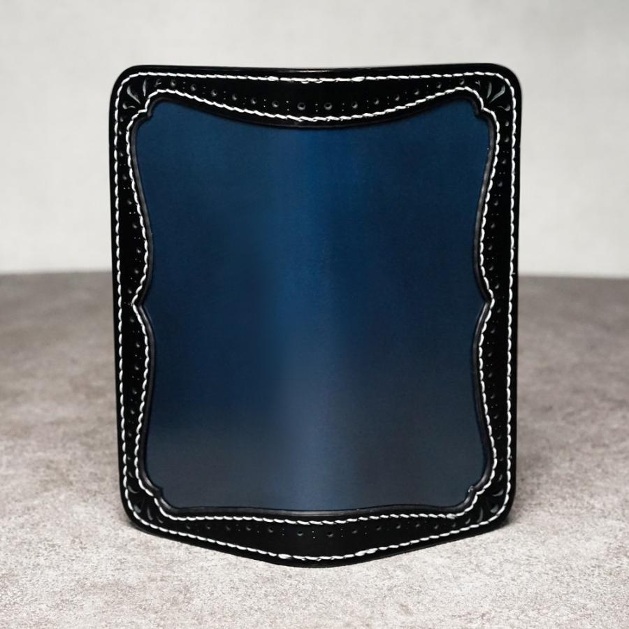 コードバンウォレット Aタイプ パンチング ダブルカット ブラック