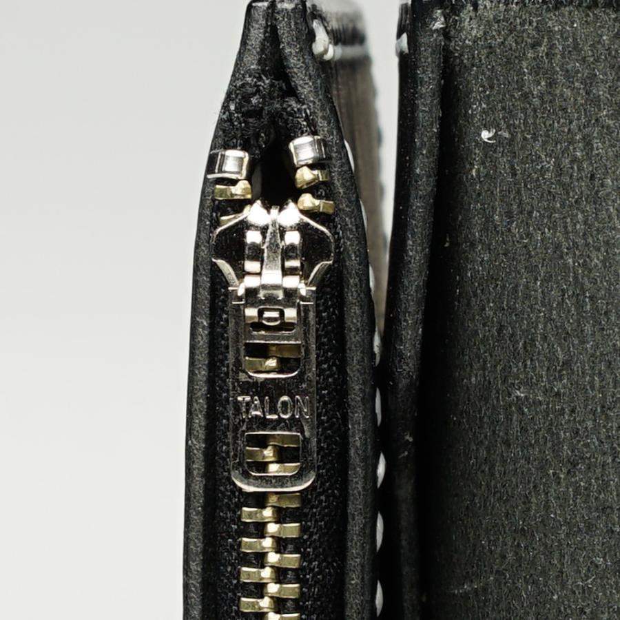 トラッカーズウォレット 黒　バイカーズウォレット ライダースウォレット ショートウォレット トラッカーウォレット 本革 サドルレザー TALON  手縫い 日本製