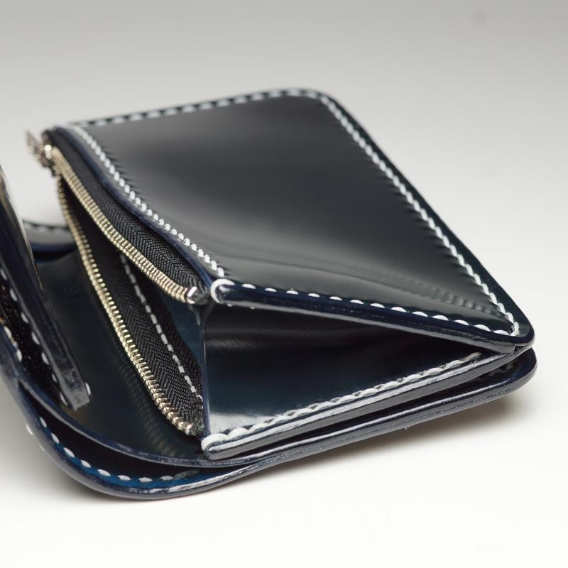 コードバン ミドルウォレット Cタイプ　ミドルサイズ ポケットサイズ 本革 タロンジッパー TALON メンズ 手縫い ハンドメイド 日本製の画像