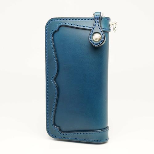 ラウンドジップウォレット ブッテーロ ダブルカット 財布 メンズファッション Rzw Buttero Doublecut Blue 長財布 ビーズ