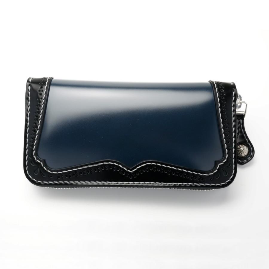 ラウンドジップウォレット コードバン パンチング ダブルカット