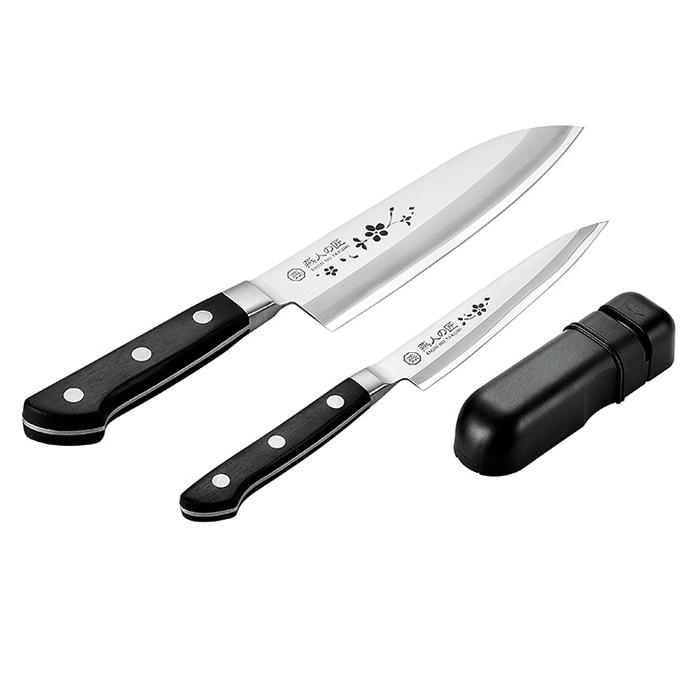 ブランド登録なし - 三徳ごはん炊き165粍 ペティナイフ130粍 仕掛ける 日本製 ごはん炊き 九寸五分 御厨子所装置 煮焚き手道具 新潟県燕市 YKM-0168 包丁セット-キッチン、日用品、文具
