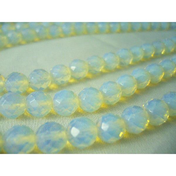 ビーズクラブ 天然石 1連 オブシディアンオパール 多面カット 8mm 