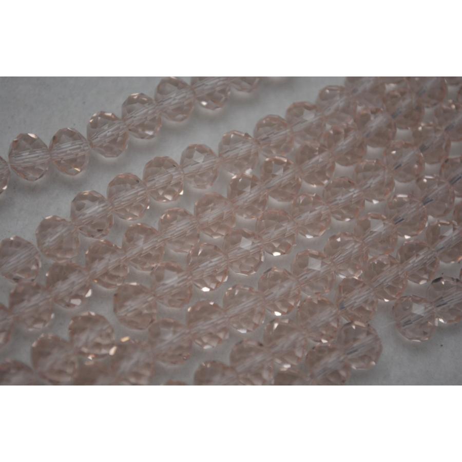 ビーズクラブ ガラスビーズ ボタンカット No.22 クリアピンク 8mm 連 
