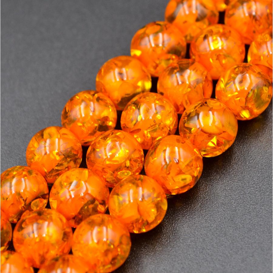 ビーズクラブ ハニービーズ メライト クリアオレンジ 8mm 連売り