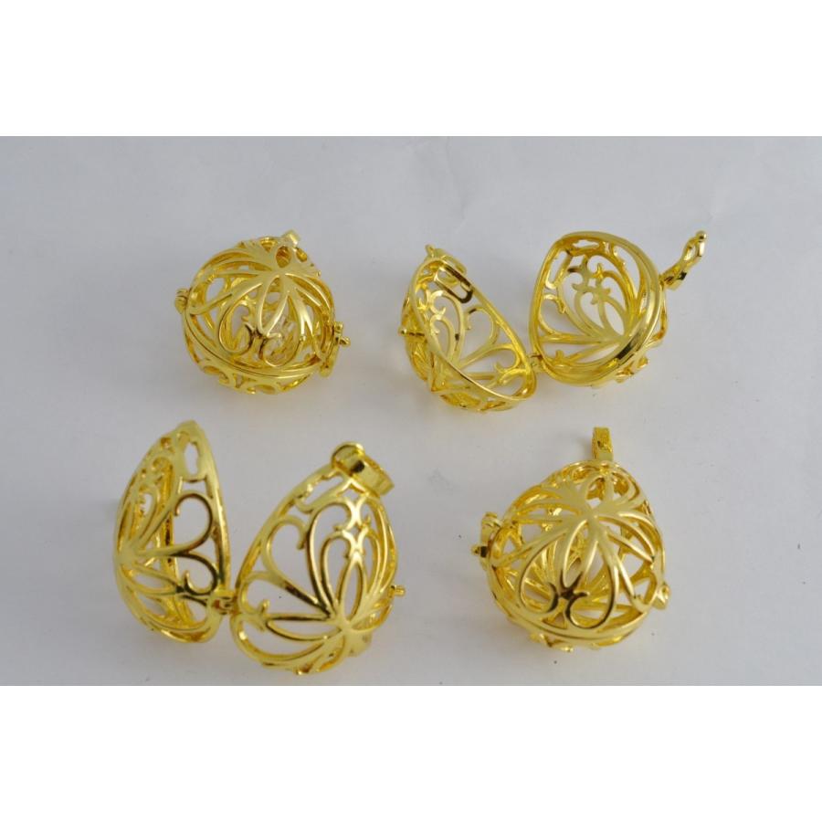 チャーム しずく ロケット ペンダント 金 1個 37mm ピアス イヤリング  