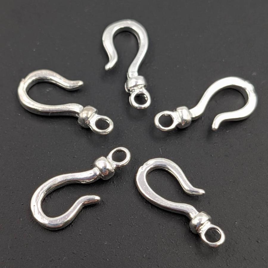 ビーズクラブ 20個 フック クラスプ 留め金 シルバー 13mm ネックレス 