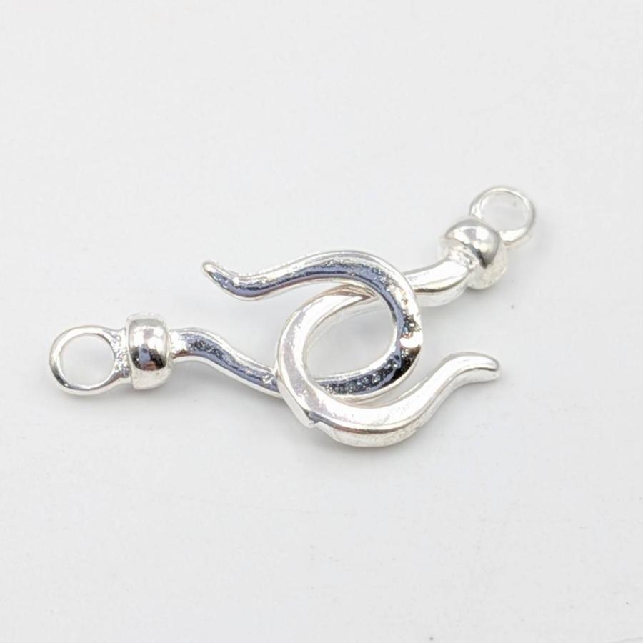 ビーズクラブ 20個 フック クラスプ 留め金 シルバー 13mm ネックレス 