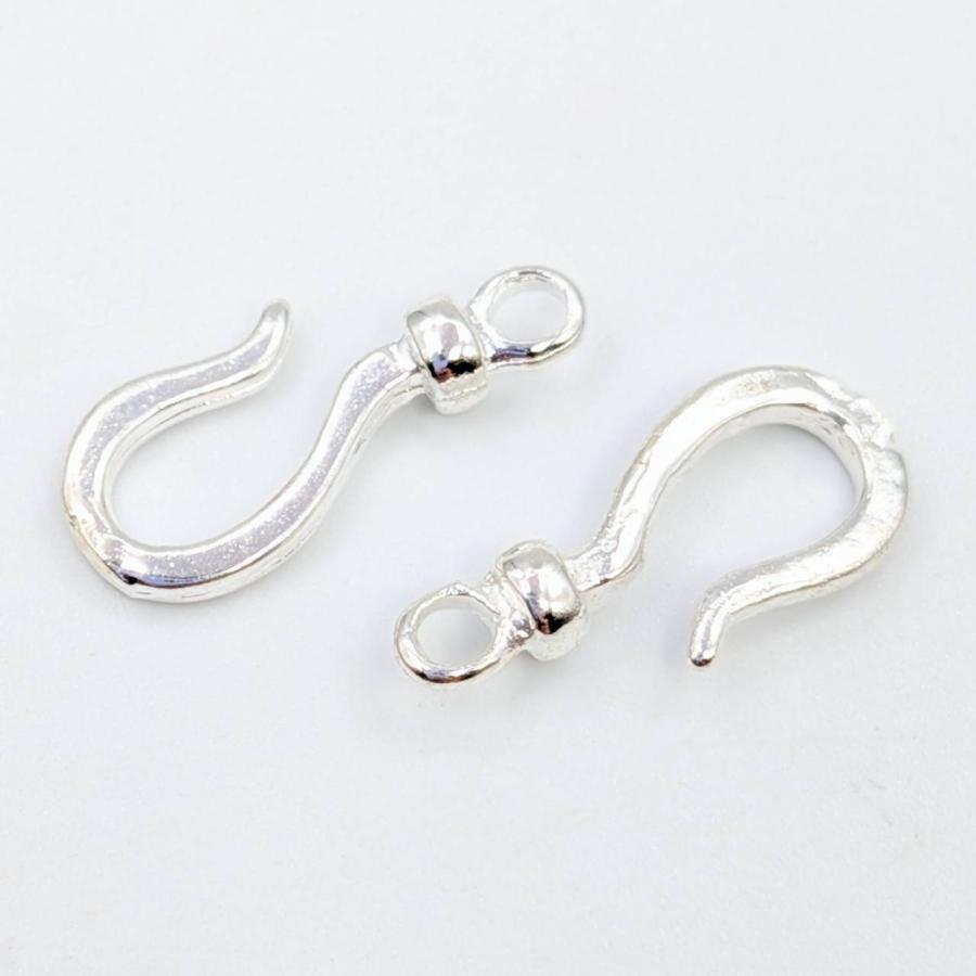 ビーズクラブ 20個 フック クラスプ 留め金 シルバー 13mm ネックレス 