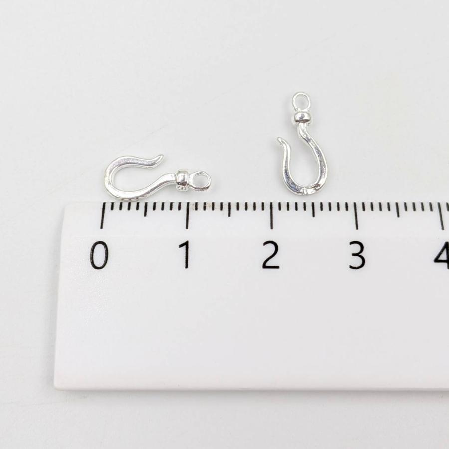 ビーズクラブ 20個 フック クラスプ 留め金 シルバー 13mm ネックレス 