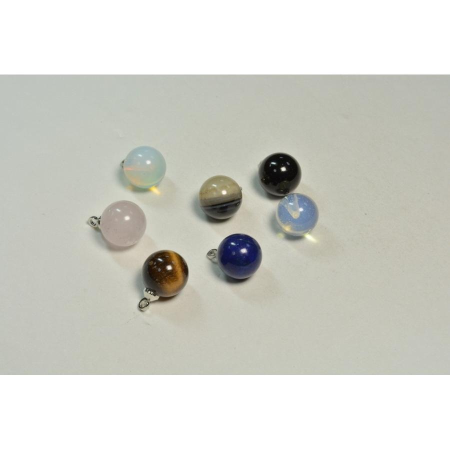 ビーズクラブ 天然石 ペンダントトップ ラウンド 12mm 銀 アソート