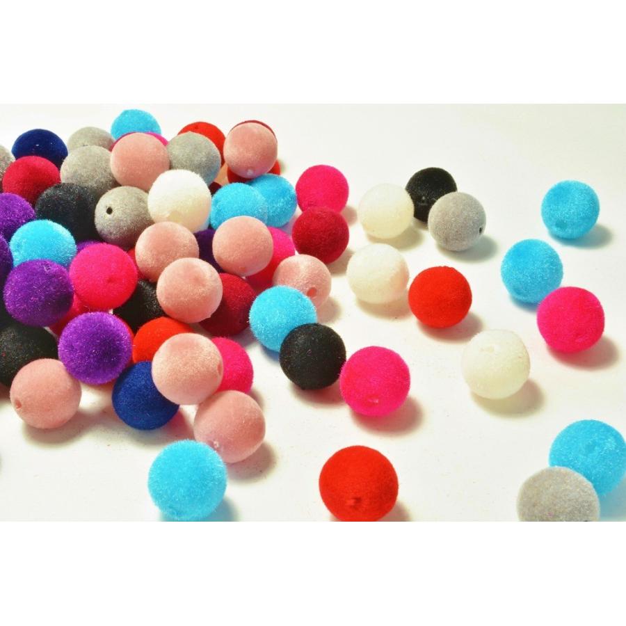 ビーズクラブ フロッキービーズ ラウンド アソート ミックス 12mm 20個