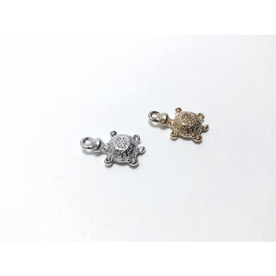 ビーズクラブ 1個 チャーム ミニ ホヌ ウミガメ シルバー 16mm パーツ