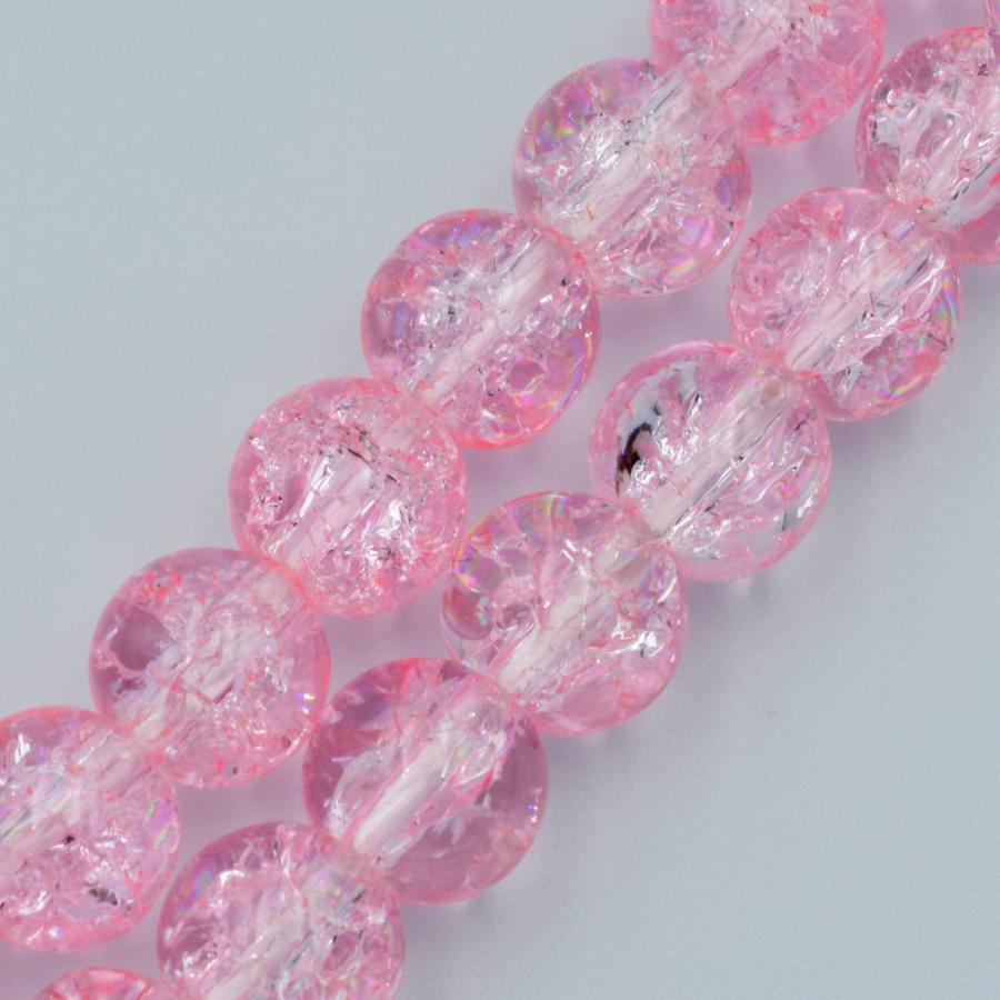 天然石♡クラック水晶＆キャッツアイのピンクパール3連ブレスレット 張れる 