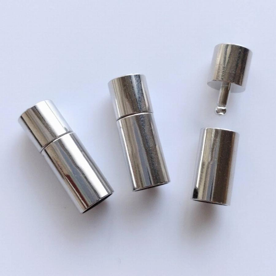 ビーズクラブ クラスプ 差し込み式 No.23 5個 つつ型 20mm 内径6mm