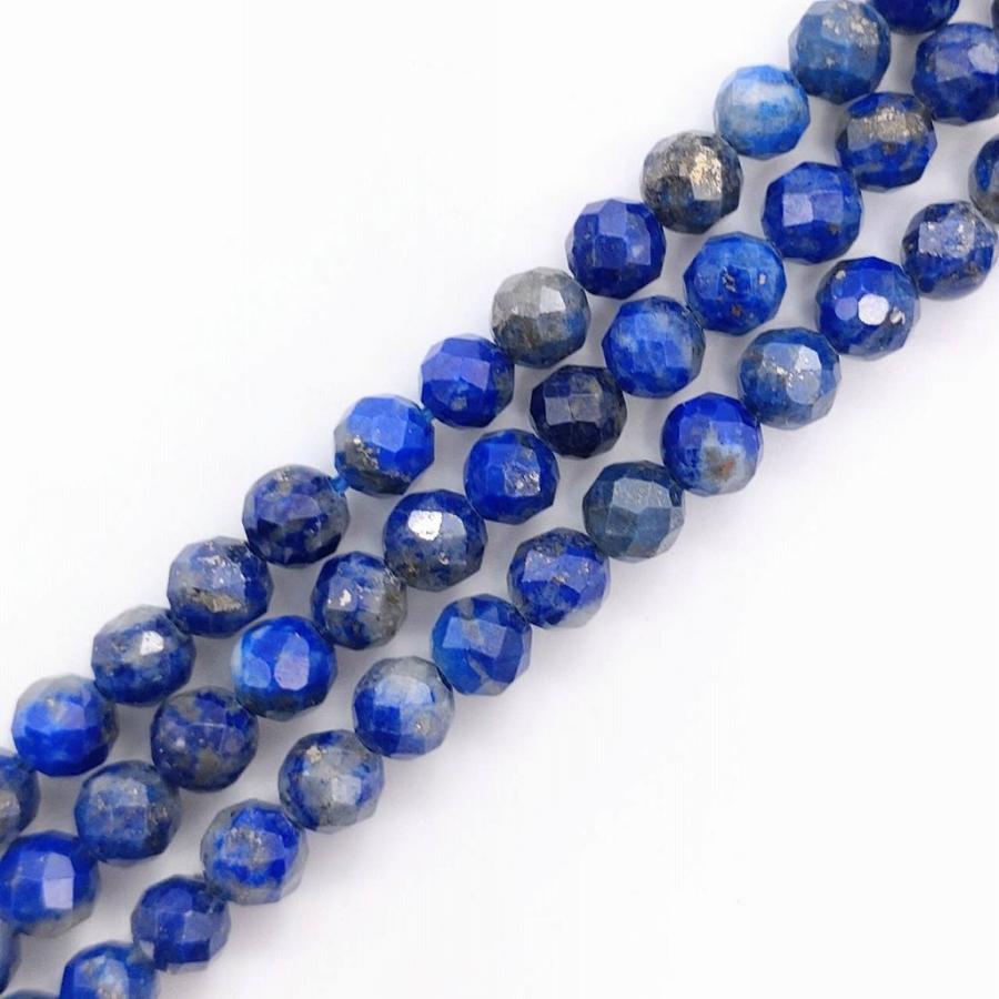 ビーズクラブ ラピスラズリ 多面カット 4mm 1連 約82粒 天然石
