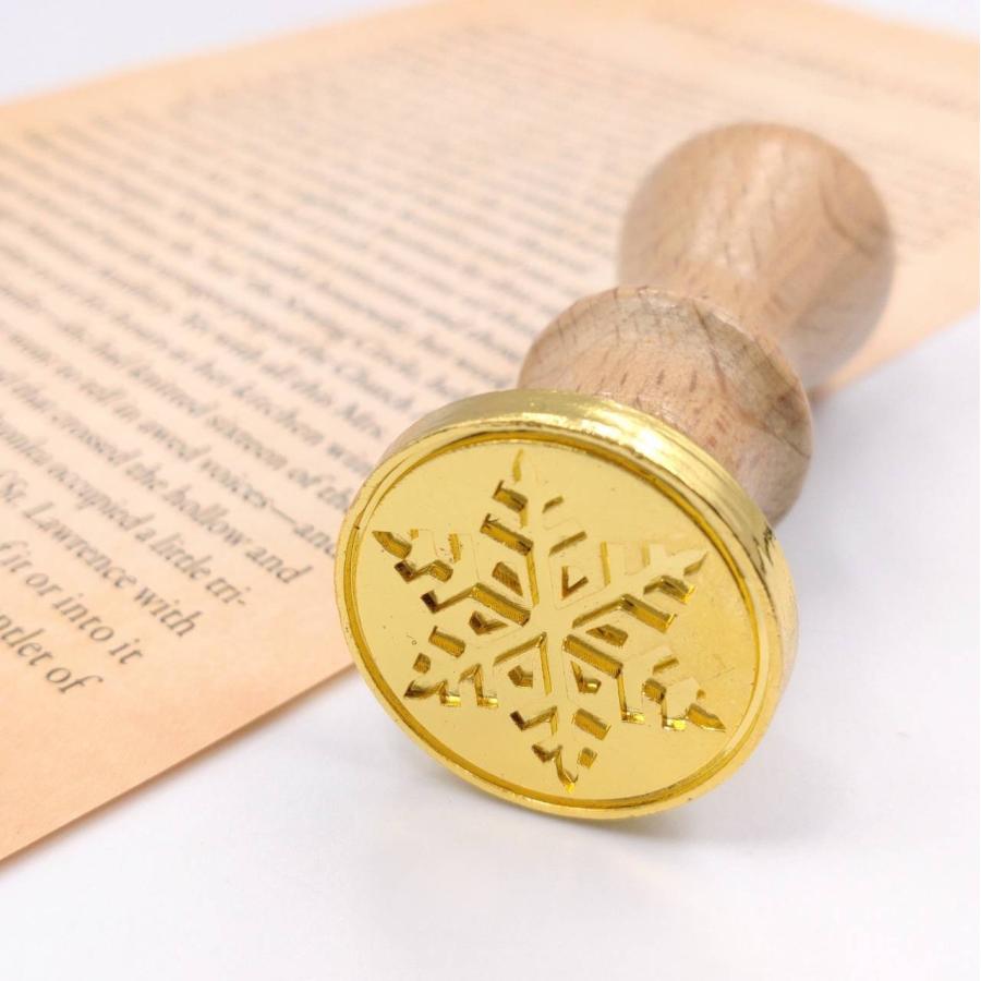 シーリングワックス スタンプヘッド 「K」 雪の結晶 25mm 1個