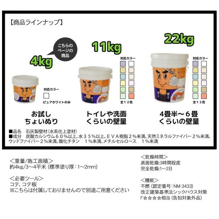練済み 室内用 石灰製壁材 壁 壁紙 土壁 漆喰 左官 お試しちょい塗り ひとりで塗れるもん 4kg コテノスケ ピュアホワイト Bm Rooming 通販 Yahoo ショッピング