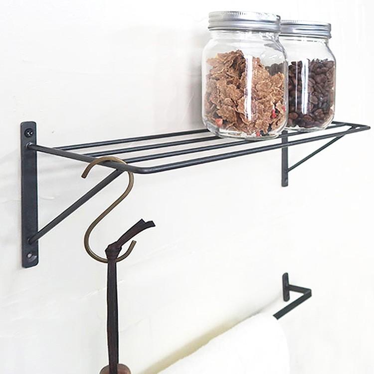 ナチュラル雑貨 収納 インテリア キッチン トイレ 壁面シェルフ 模様替え アイアンシェルフ Mbm 0375 Rooming 通販 Yahoo ショッピング