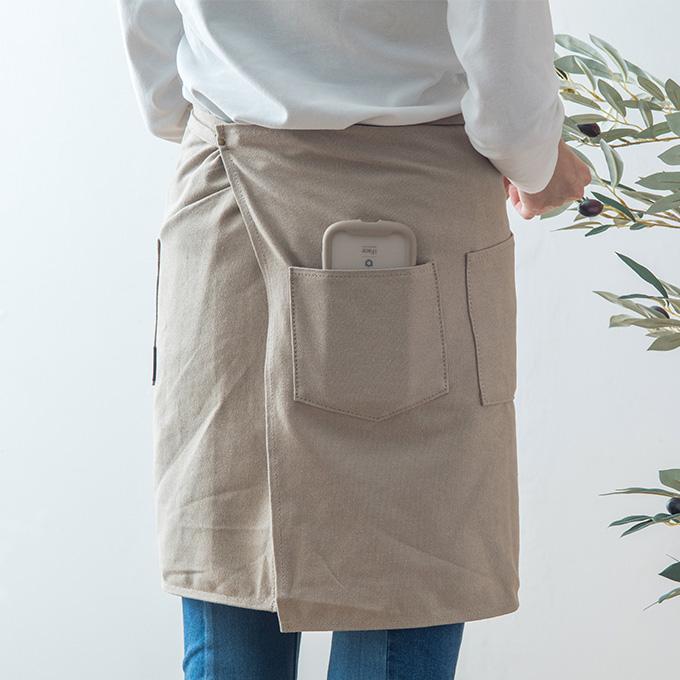 コットン ショートエプロン 腰巻き エプロン 作業エプロン ワーク