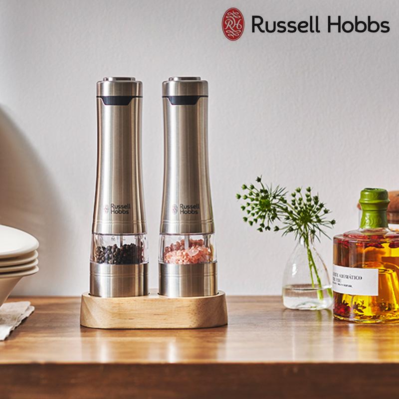 ミル 電動 岩塩 胡椒 電池式 粗さ調節 Russell Hobbs ラッセルホブス