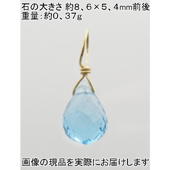 値下げ価格)NO.186 ブルートパーズドロップK18(金具3,5mm 