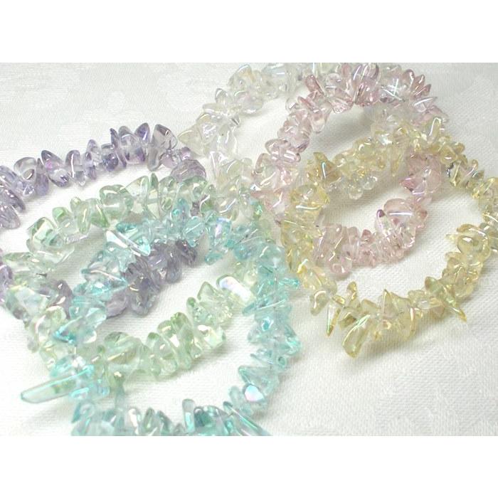 スプリング 水晶 サザレ オーロラ カラー 10CM ビーズ アンド パーツ アクセサリー ハンドメイド 2024sss10 ビーズ