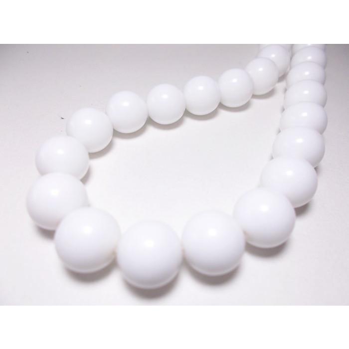 アクリル 白 丸 玉 １２ｍｍ （１５インチ　約３２ケ通し） | 