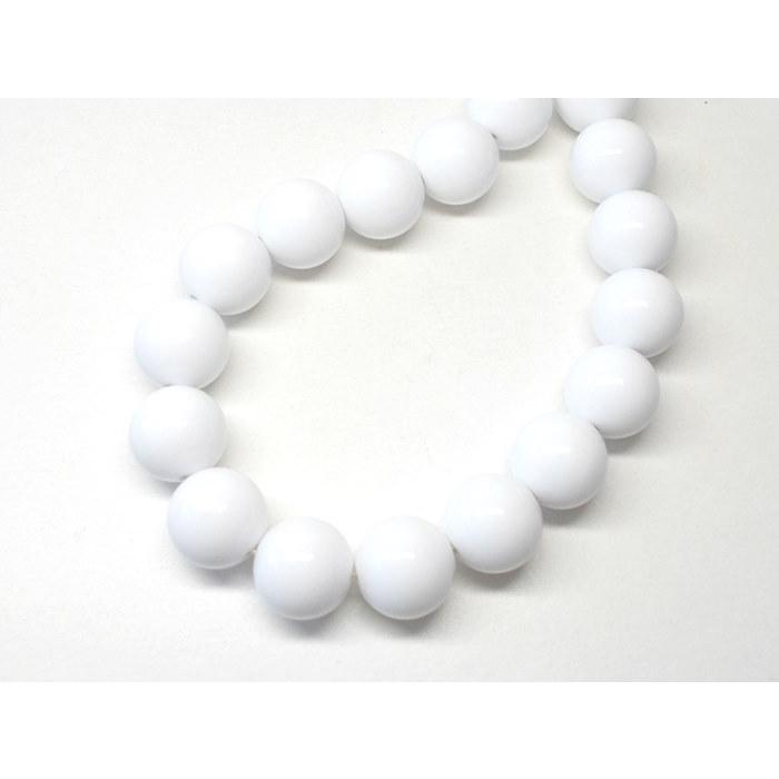 アクリル 白 丸玉 １４ｍｍ １５インチ (約27ケ）  丸玉 通し穴 ビーズ アンド パーツ プラ ラウンド アクセサリー ハンドメード ホワイト | 