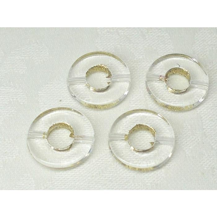 アクリル ラメライン リング １５ＭＭ (通し穴) ４ヶ プラ クリスタル シルバー ゴールド ビーズ アンド パーツ ハンドメイド |  | 01
