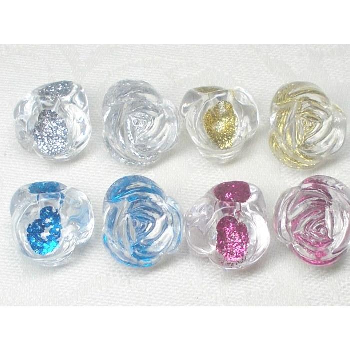 アクリル 薔薇 スズマル ラメライン 太穴 １２ｍｍ (４ケ) 鈴丸 ビーズ ビーズアンドパーツ 鈴丸ビーズ 鈴 アクリルビーズ ビーズパーツ | 