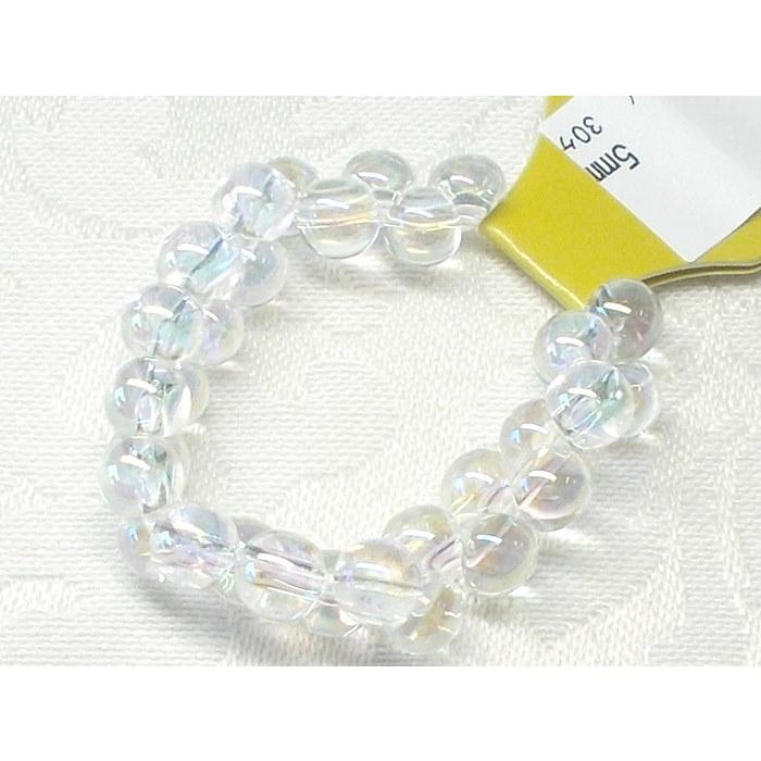 アクリル スズマル オーロラ 5mm (30ヶ) 鈴丸 ビーズ ビーズアンド  