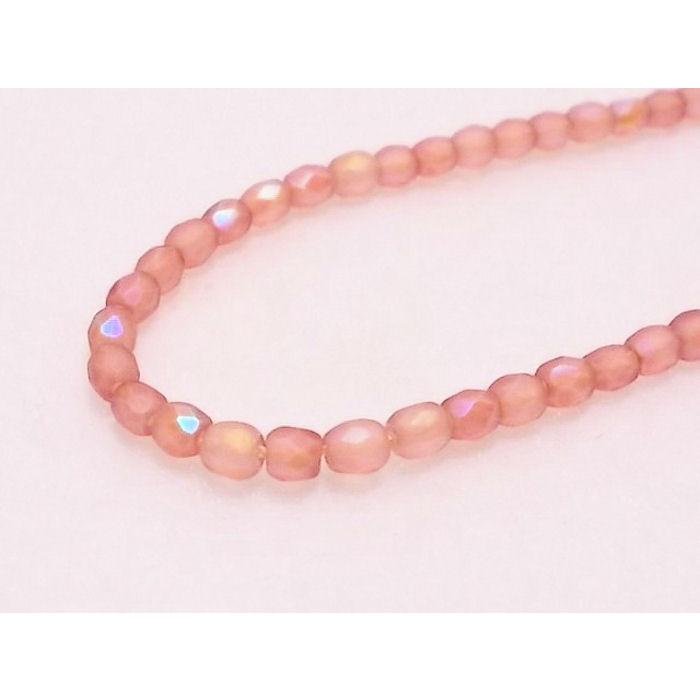 チェコファイアーポリッシュ チェリー消しAB 3mm(50ヶ) : ビーズ 