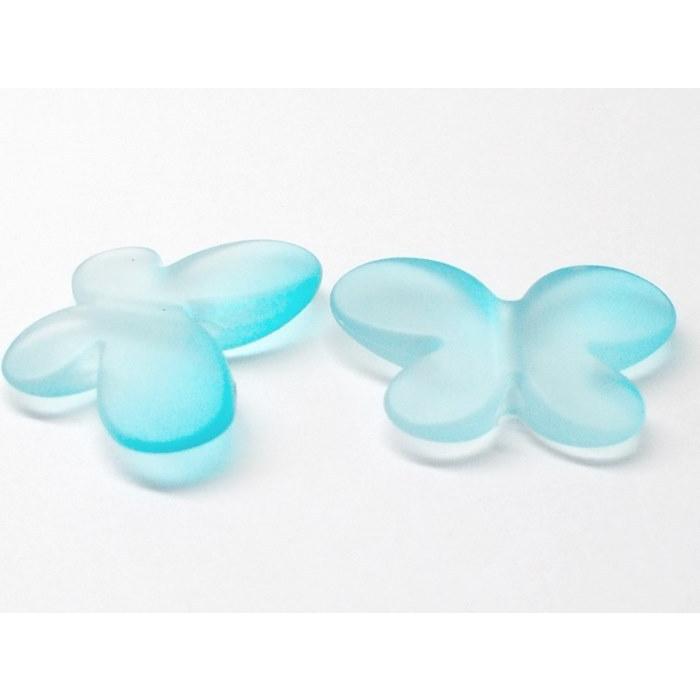 フロスト ハーフカラー 29X21MM 蝶 (小) ２ケ ビーズ ビーズアンドパーツ ビーズ  アクリルビーズ ビーズパーツ チョウ |  | 06