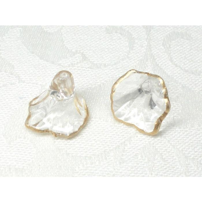 １２ＭＭ １弁 ラン (S) ２ヶ アクリル フラワー ゴールド シルバー ライン ビーズ アンド パーツ アクセサリー 花 びら クリスタル フロスト ハナ |  | 05