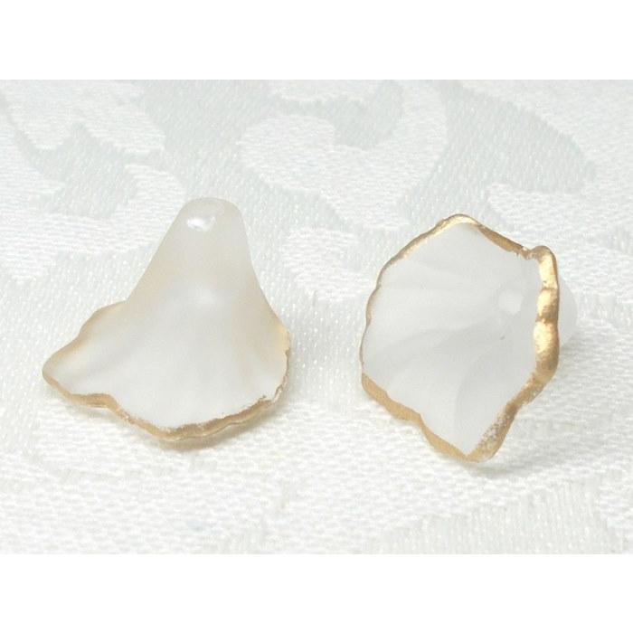 １２ＭＭ １弁 ラン (S) ２ヶ アクリル フラワー ゴールド シルバー ライン ビーズ アンド パーツ アクセサリー 花 びら クリスタル フロスト ハナ |  | 02